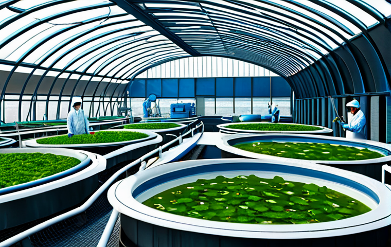 해양생물 유전자 편집 기술 - **Prompt:** "An underwater scene depicting a vibrant coral reef with genetically enhanced, colorful ...