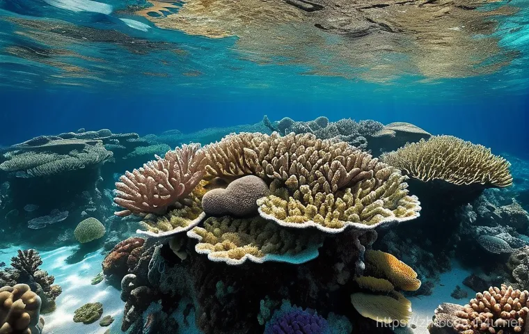 산호초 생태계 복원 - Prompt 1: Coral Reef Rebirth: Scientists as Underwater Magicians**